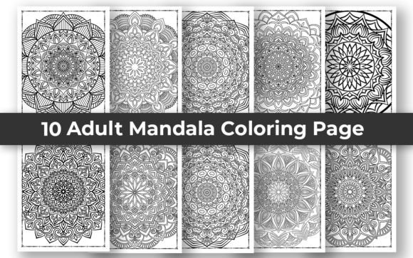 10 Adult Mandala Coloring Pages for KDP: Graphics & Coloring Pages Amp