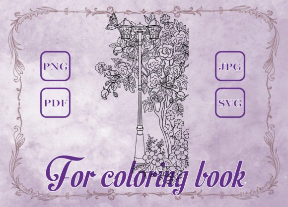 A Lamppost Adult Coloring Book: Graphics & Coloring Pages Amp