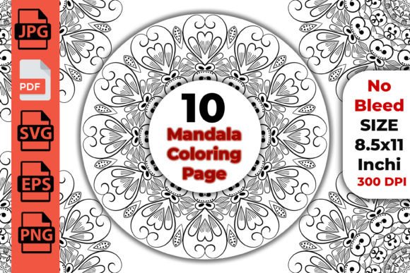 Anti Stress Flower Mandala Graphics & Coloring Pages Amp