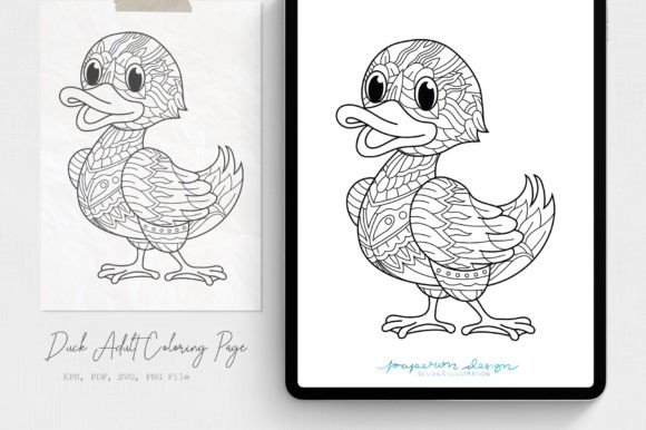 Duck Adult Coloring Page: Graphics for Coloring Pages Amp