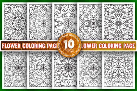 Flower Adult Coloring Page Bundle-KDP: A Stitcher’s Review