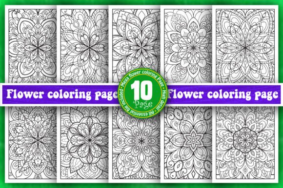 Flower Coloring Graphics for Coloring Pages Amp Branding