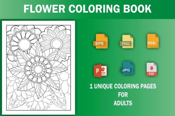Flower Coloring Page Kdp Interior: Graphics for Coloring Pages Amp