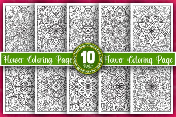 Flower KDP Bundle Graphics for Coloring Pages Amp Use