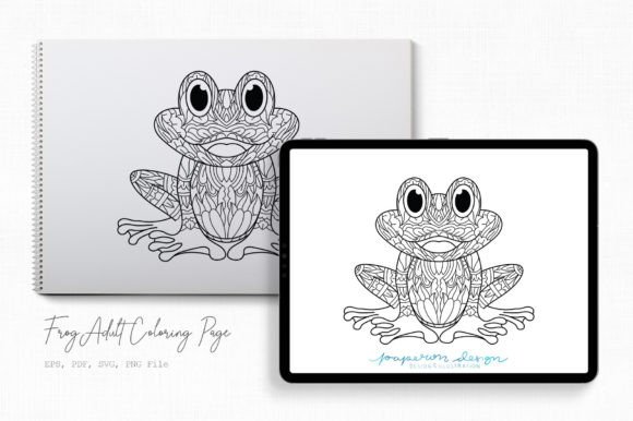 Frog Adult Coloring Page: Graphics & Coloring Pages Amp
