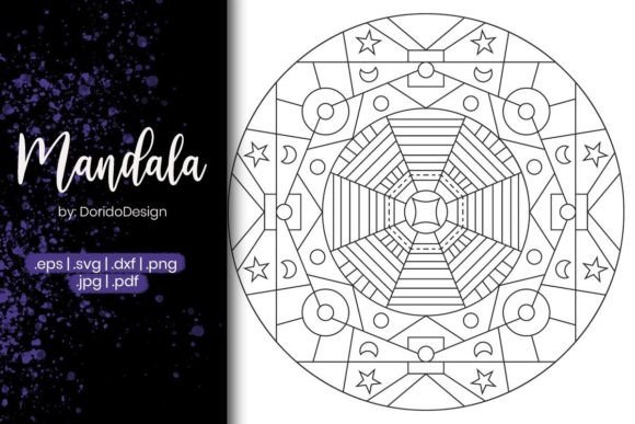 Geometric Mandala Coloring Page Vol.17