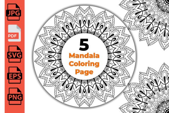 Hand Drawing Mandala Coloring Page Adult Graphics