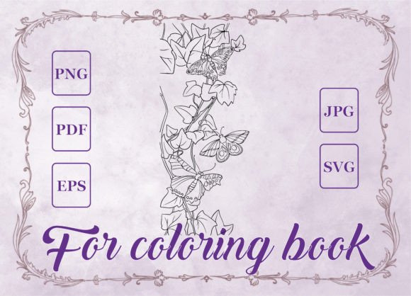 Liana Butterflies Adult Coloring Book: Graphics & Coloring Pages Amp
