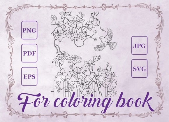 Liana Fence Bird Adult Coloring Book