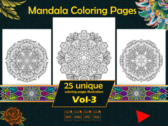 Mandala Coloring Pages Vol-3 Interiors