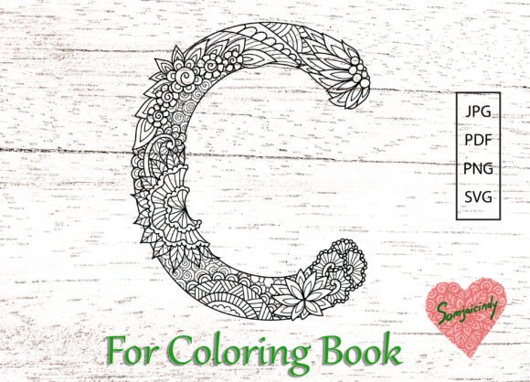 Mandala Letter C Graphics for Coloring Pages Amp Review