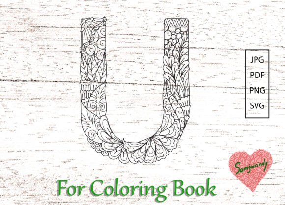 Mandala Letter U: Coloring Pages Amp Graphics