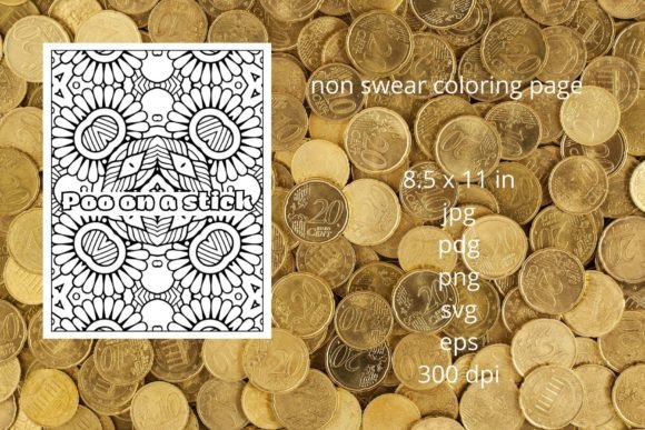 Poo on a Stick Coloring Page: Funny Graphics for Crafts