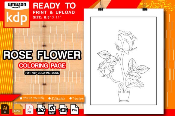 Roses Flower Coloring Page: Graphics & Coloring Pages Amp