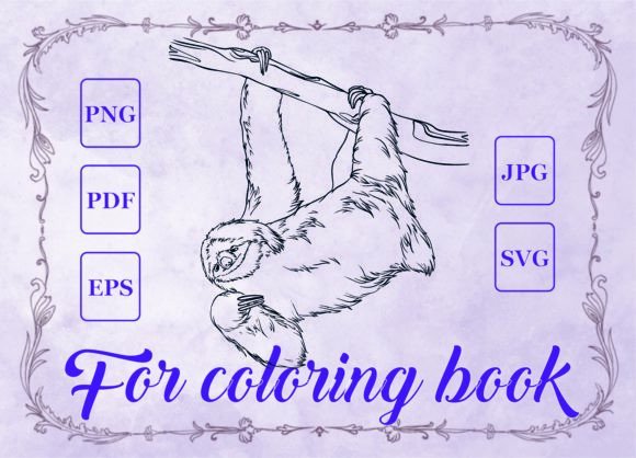 Sloth Animals Graphics for Coloring Pages Amp