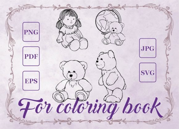 Soft Toys for the Coloring Book: Graphics&Coloring Pages Amp