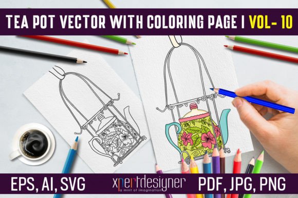 Tea Pot Vector Graphics & Coloring Pages Amp Review