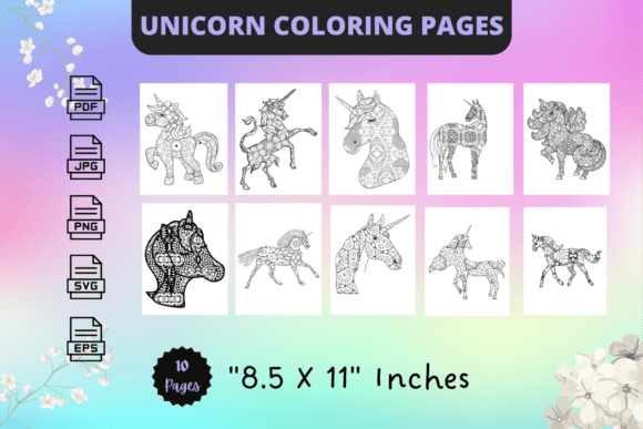 UNICORN Coloring Pages: Graphics for Coloring Pages Amp